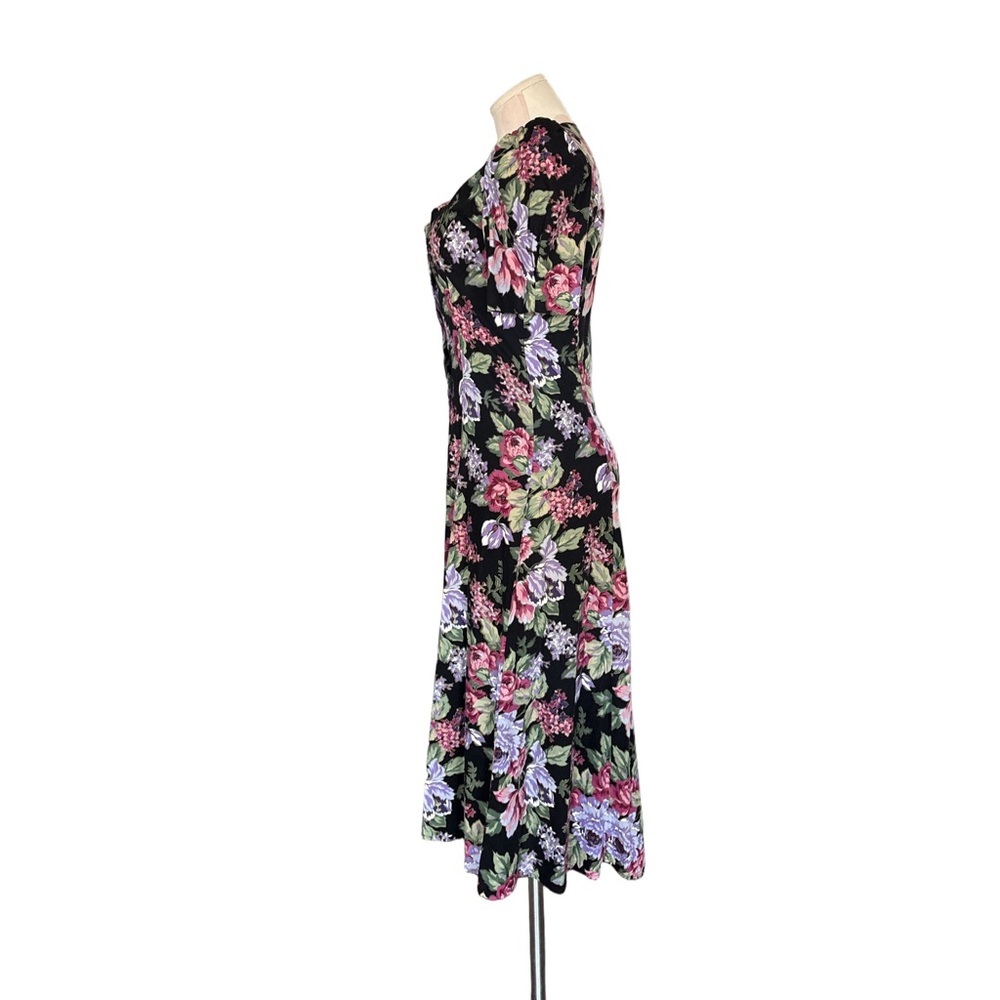 Floral Dress with Button-Up Front, Vintage 90s Romantic Cottagecore - small - Picture 8 of 8